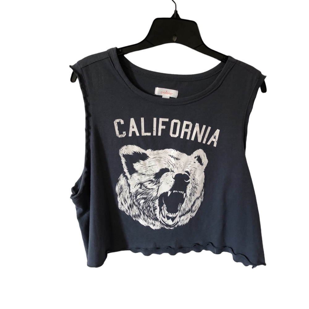 Colsie Womens Crop Top XL Gray/White